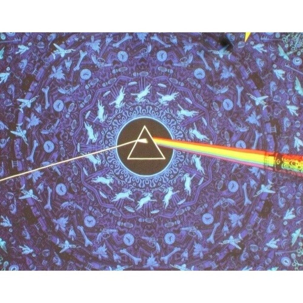 New Blue 3D Pink Floyd Dark Side of the Moon Prism Tapestry Wall Decor Hanging